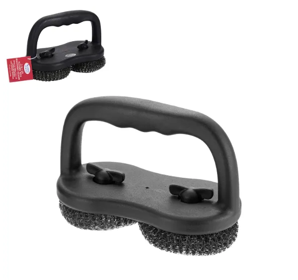 2 in 1 Scrubber SS 7.5x4x5in with PP Handle