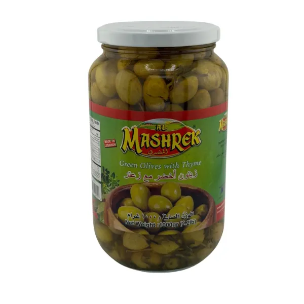 Al Mashrek Green Olives with Thyme 2.2lbs 1kg