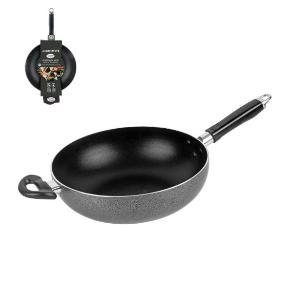 Wok 14" Alum. Non-stick coating,Gray