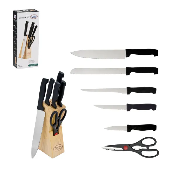 Cutlery set 7pc, with Black Handle