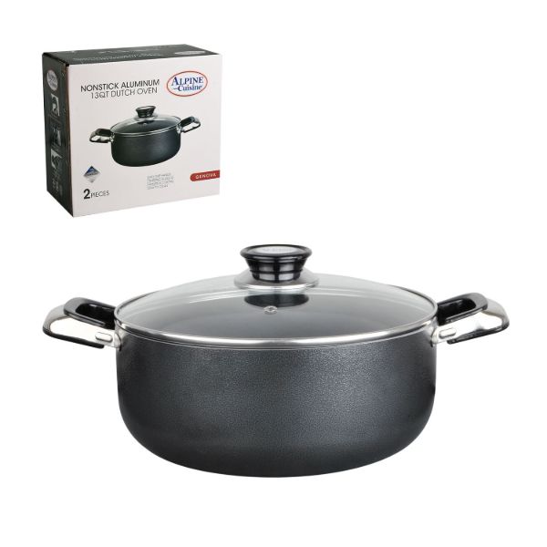 Dutch Oven Aluminum 13Qt Nonstick coating, Gray