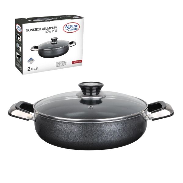 Low Pot Aluminum 8Qt Nonstick coating Gray