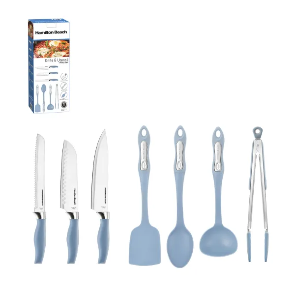 HB Kitchen Tool 7pc Set with Soft Touch Handle Blue