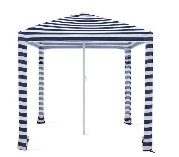 Pop Up White-Blue Stripe Gazebo 6.5ftx6.5ftx7.2ft
