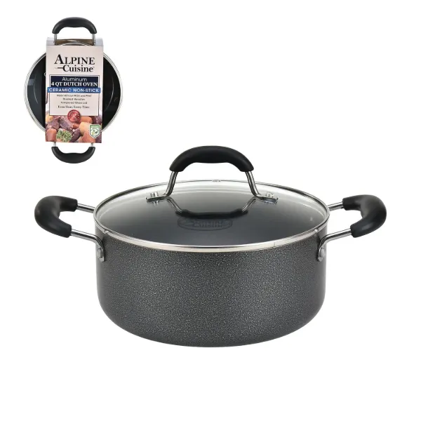 Dutch Oven Aluminum4Qt, Nonstick coating, Gray open stock