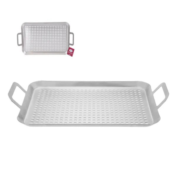 BBQ Grill Pan 17x10x2in Satin Finshed