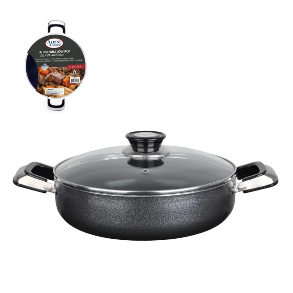 Low Pot Aluminum 6Qt Nonstick coating, Gray open stock