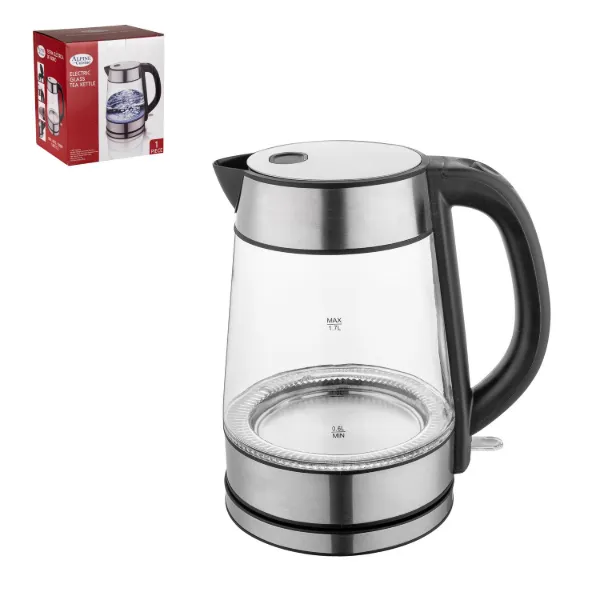 Tea Kettle Glass with LED light 1.7Li,120V,60HZ,1500W,ETL