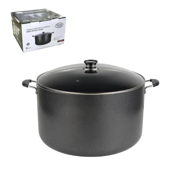 Dutch Oven Aluminum 30Qt Nonstick coating Gray