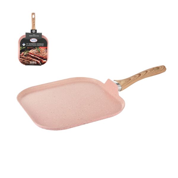 Griddle Alum. 11" Rose Gold Nonstick with Marble coating and painting