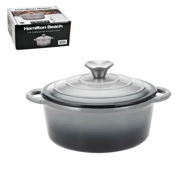HB Enamel Cast Iron Dutch Oven 3Qtt