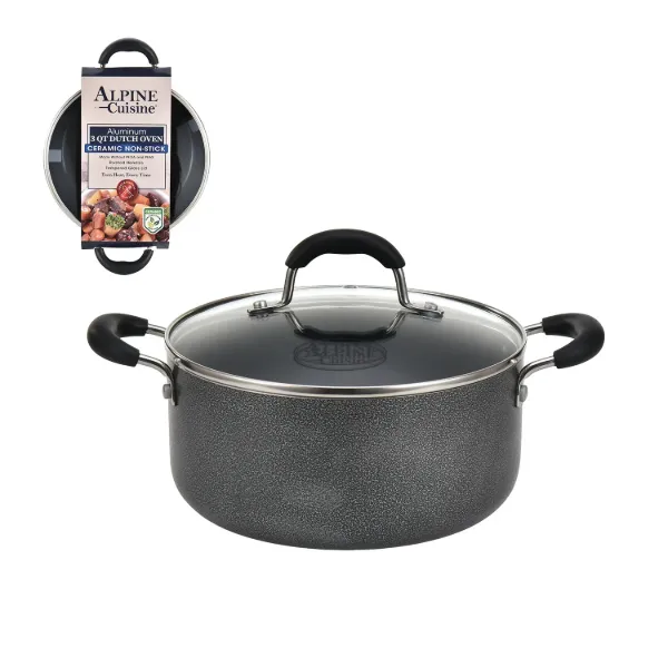 Dutch Oven Aluminum3Qt Nonstick coating, Gray open stock