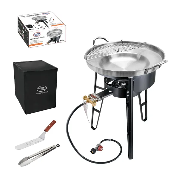 High Pressure Burner 5pc set 28in,47in 20PSI CSA Regulator,80000BTU,Comal,Food rack,2pc Cook tools