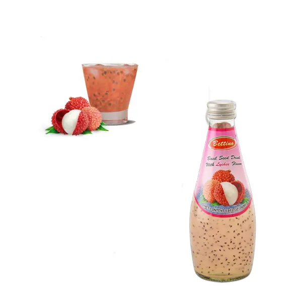 Bettino Lychee Basil Seed Drink 9.8floz 290ml