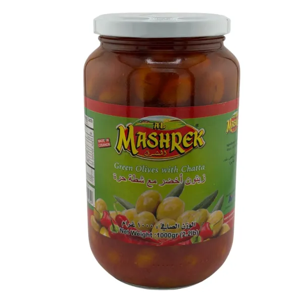 Al Mashrek Green Olives with Chatta 2.2lbs 1kg