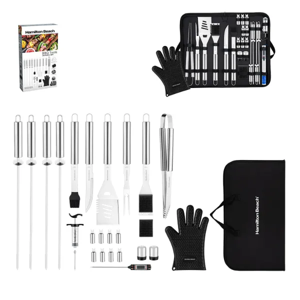 HB Stainless Steel 24pc BBQ Tool Set with case