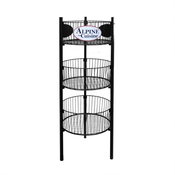 Display Rack Iron 3 Tier Black with 3 Logo