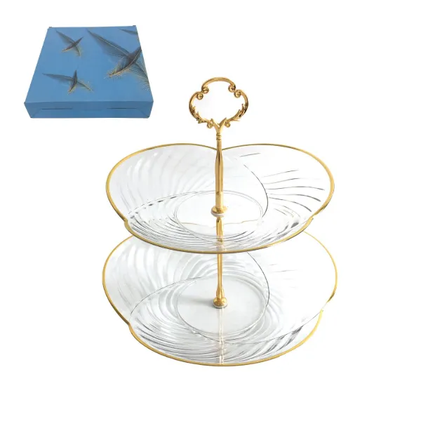 2 Tier Plastic Serving Tray 8in
