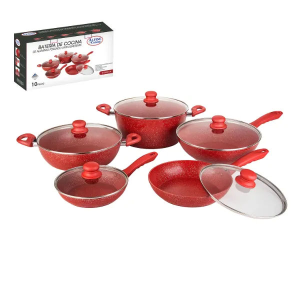 AC Set of 10pc Alum Forged Cookware with Induction Bottom