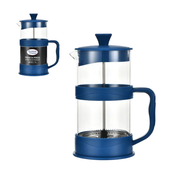 AC Glass French Coffee Blue Press 34oz 1L