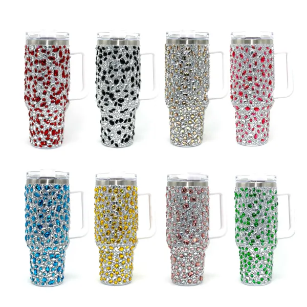 40oz New Big Mixed Color Rhinestone Tumbler