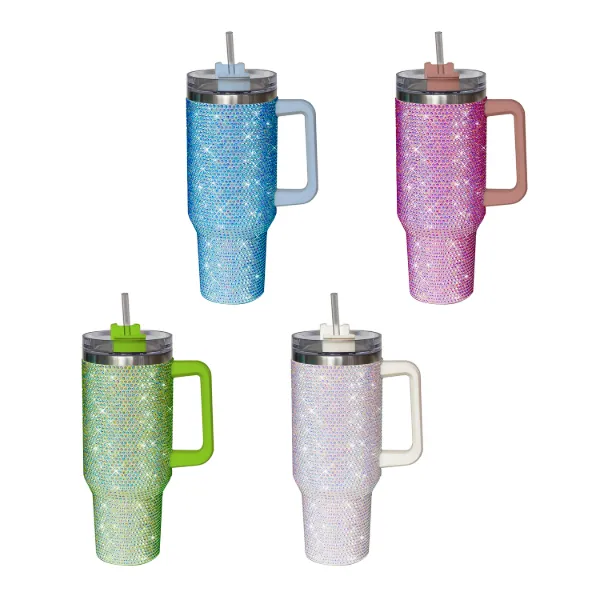 40oz Pure Color Rhinestone Tumbler