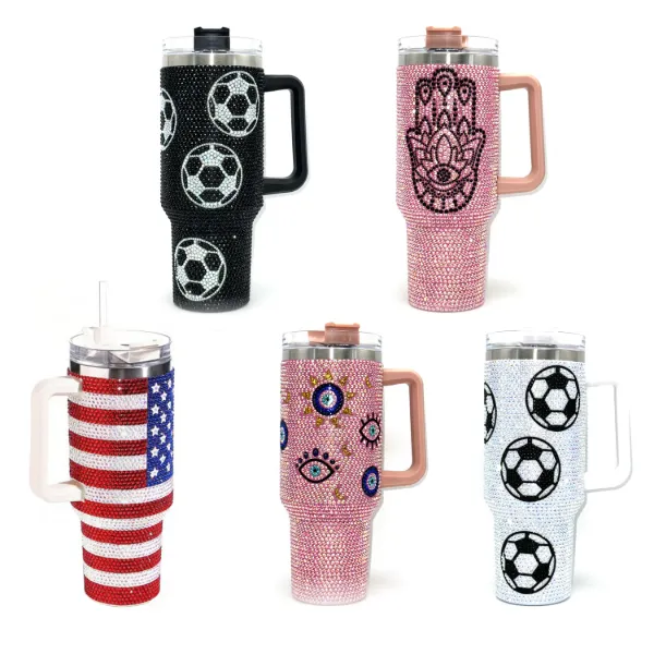 40oz Rhinestone Tumbler With Customized Design