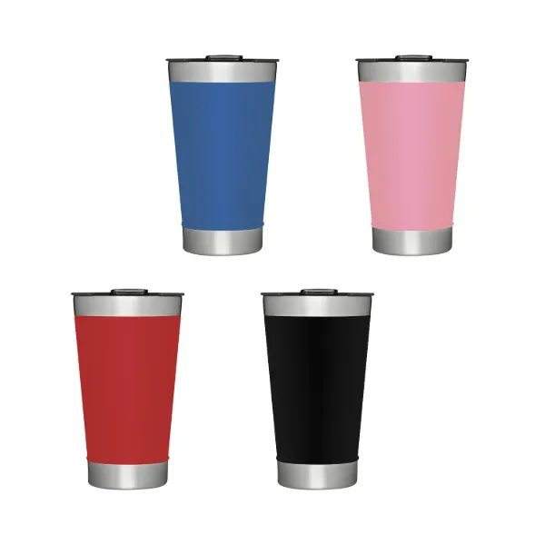 16oz Double Wall Stainless STeel Mug Tumbler with Leak-proof Lid