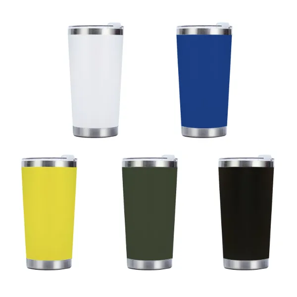 20oz Powder Coated Thermos Vacuum Tumbler Mugs with Cover