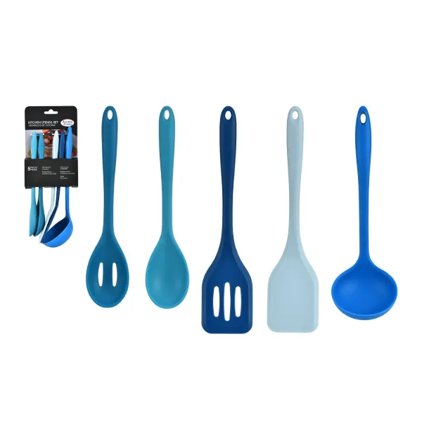 AC Set of 5pc Silicone Kitchen Utensils Tonal Blue