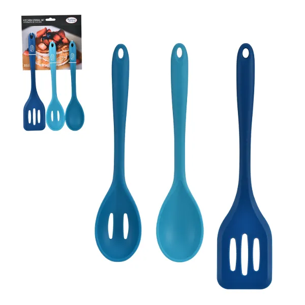 AC Set of 3pc Silicone kitchen Utensils Tonal Blue