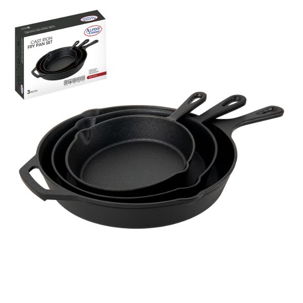 AC Set of 3pc Cast Iron Fry Pan
