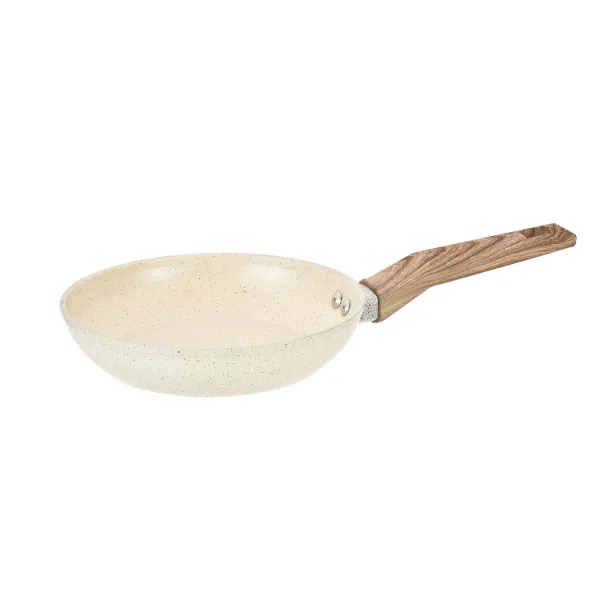 HB Alum Forged Fry Pan Beige Marble Ceramic 8in