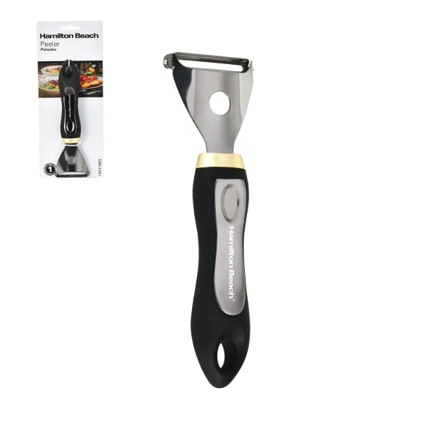 HB SS Y-Peeler Black with Gold 7.5in