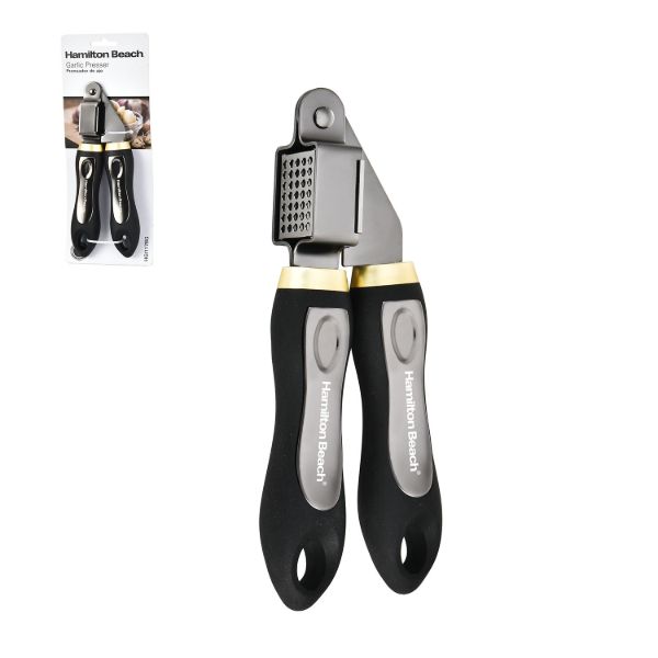 HB Iron Garlic Presser Black with Gold 8in