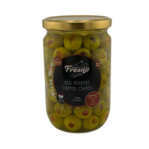 Fresno Valley Red Peppers Stuffed Olives 21.1oz 600g