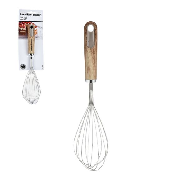 HB Egg Whisk with Softtouch Light Wood like Handle 12.5in Beige