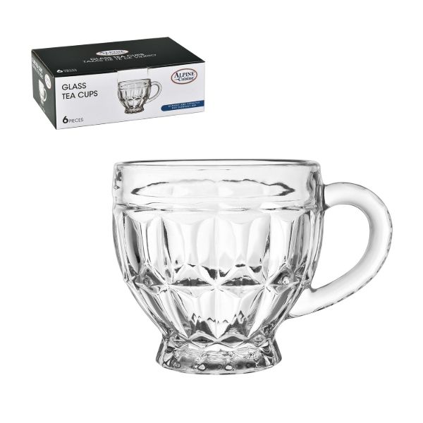 AC  glass mug color box set of 6  185ml  6.25oz