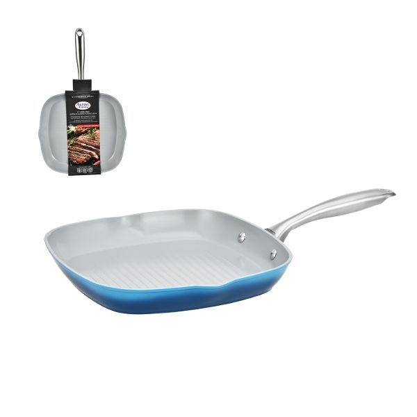 AC Alum Forged Square Fry Pan Grey Ceramic Coating 11in