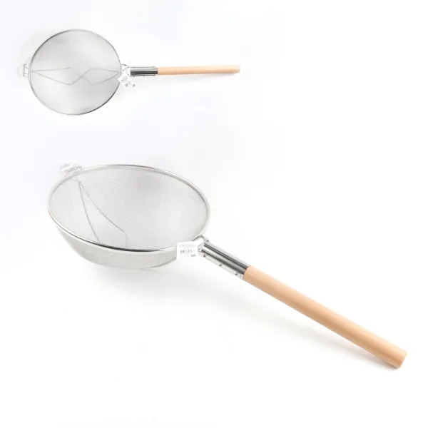 AC Strainer SS with Wooden Handle 14in