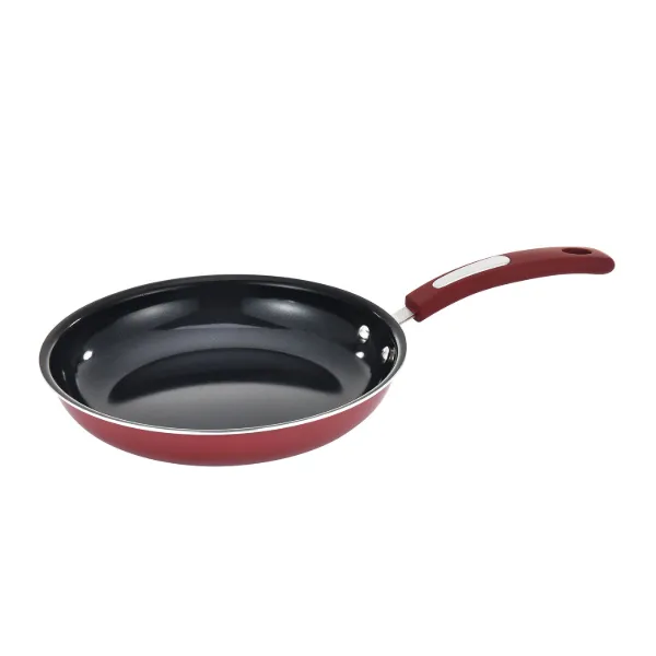 HB Alum Fry Pan Grey and Black Ceramic Interior 2.5mm 10in Red