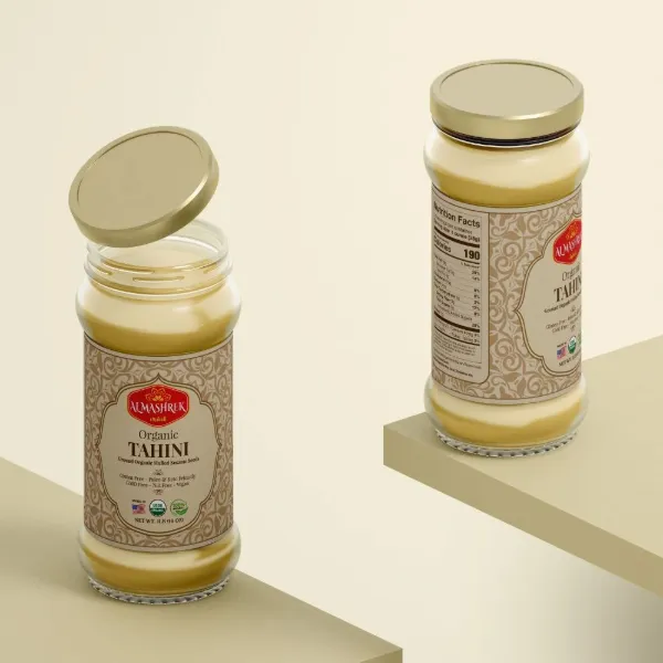 Al Mashrek Organic Tahini Glass with Sesame Paste 500g