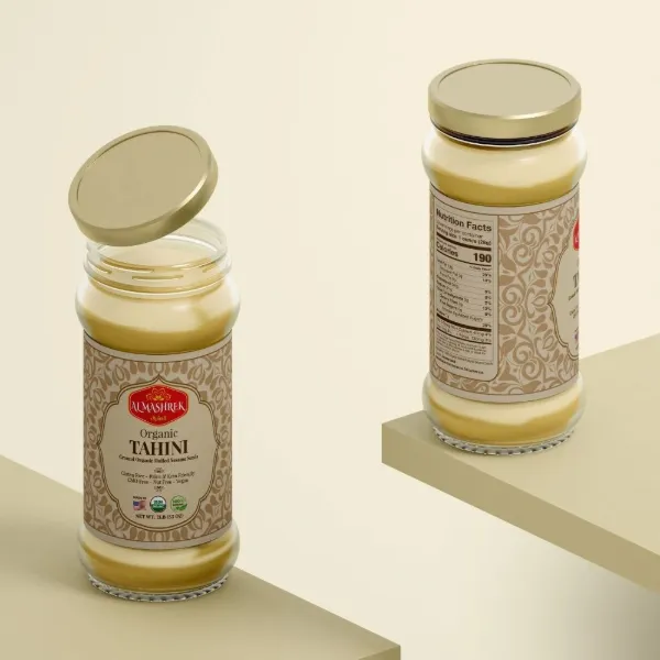 Al Mashrek Organic Tahini Glass with Sesame Paste 900g
