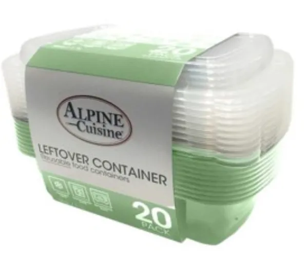 AC 20pk 38oz left over food container Watercress Green
