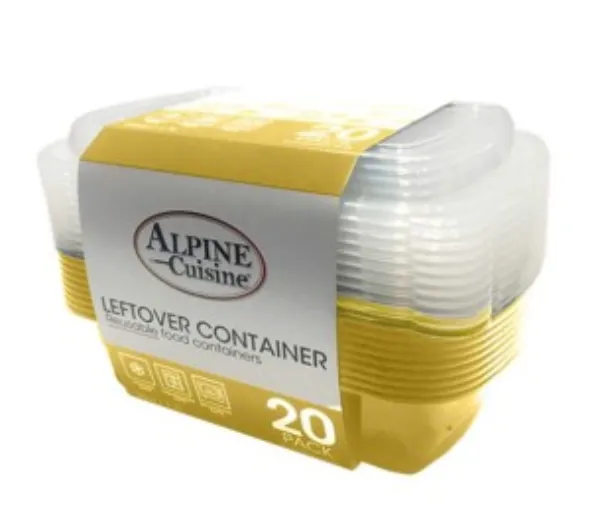 AC 20pk 38oz left over food container Lemon Drop Yellow