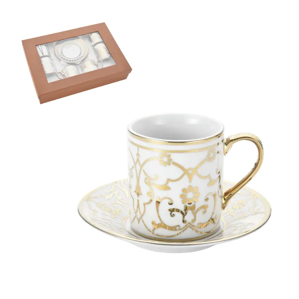 AC Porcelain Coffee Cup and Saucer 6+6 100ml 3.5oz