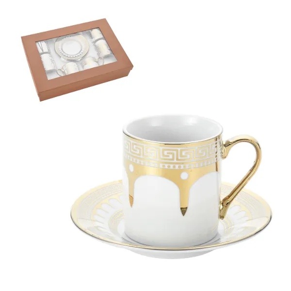 AC Porcelain Coffee Cup and Saucer 6+6 100ml 3.5oz