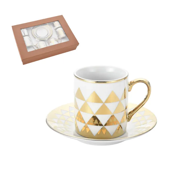 AC Porcelain Coffee Cup and Saucer 6+6 100ml 3.5oz