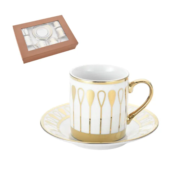 AC Porcelain Coffee Cup and Saucer 6+6 100ml 3.5oz
