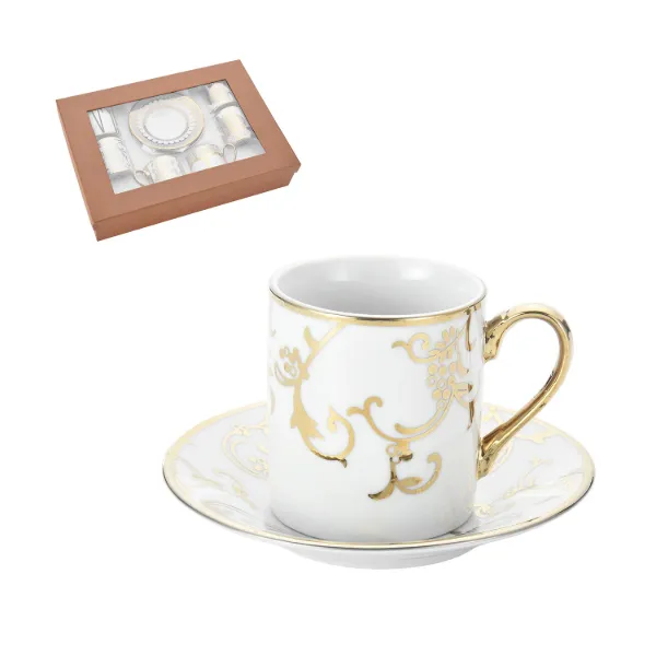 AC Porcelain Coffee Cup and Saucer 6+6 100ml 3.5oz